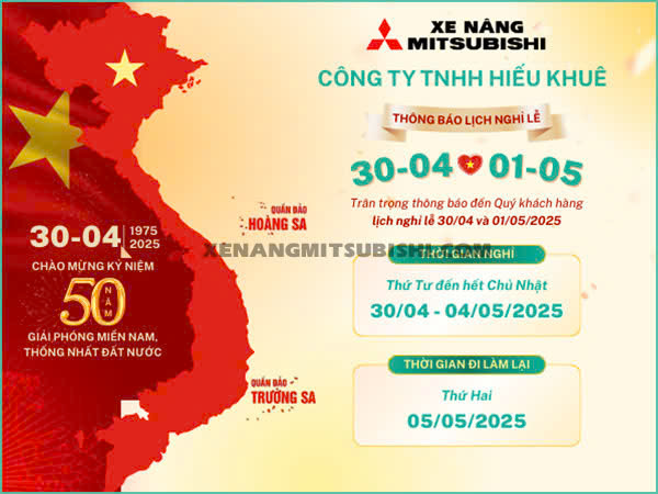Thông Báo Lịch Nghỉ Lễ 30/04 và 01/05 năm 2025