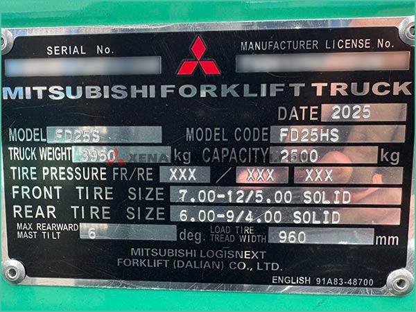 Xe nâng dầu MITSUBISHI CLASIDIA FD25HS MỚI 100%
