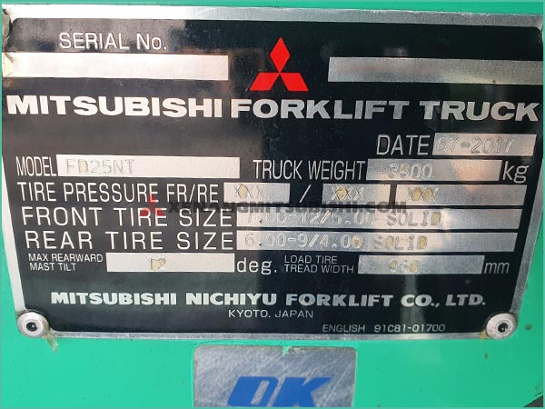 Xe nâng dầu MITSUBISHI FD25NT