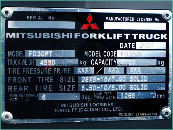 Xe nâng dầu MITSUBISHI GRENIDA FD30N(P)T MỚI 100%