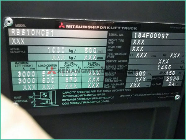 Xe nâng điện đứng lái MITSUBISHI RBS10NCB1 MỚI 100%