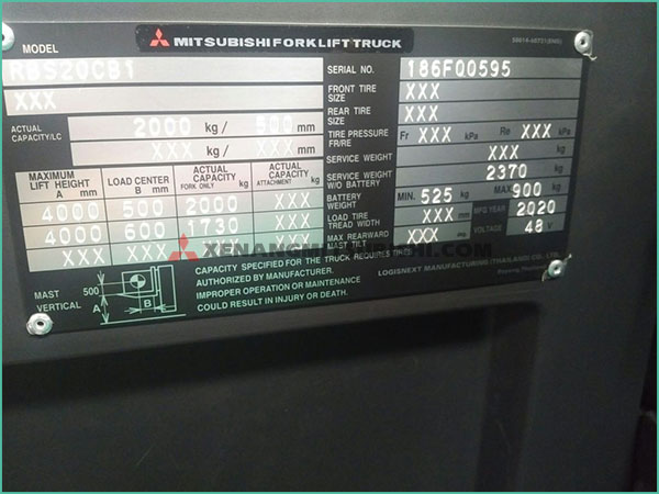 Xe nâng điện đứng lái MITSUBISHI RBS20CB1 | RBS20LCB1 MỚI 100%