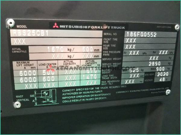 Xe nâng điện đứng lái MITSUBISHI RBS25CB1 | RBS25LCB1 MỚI 100%